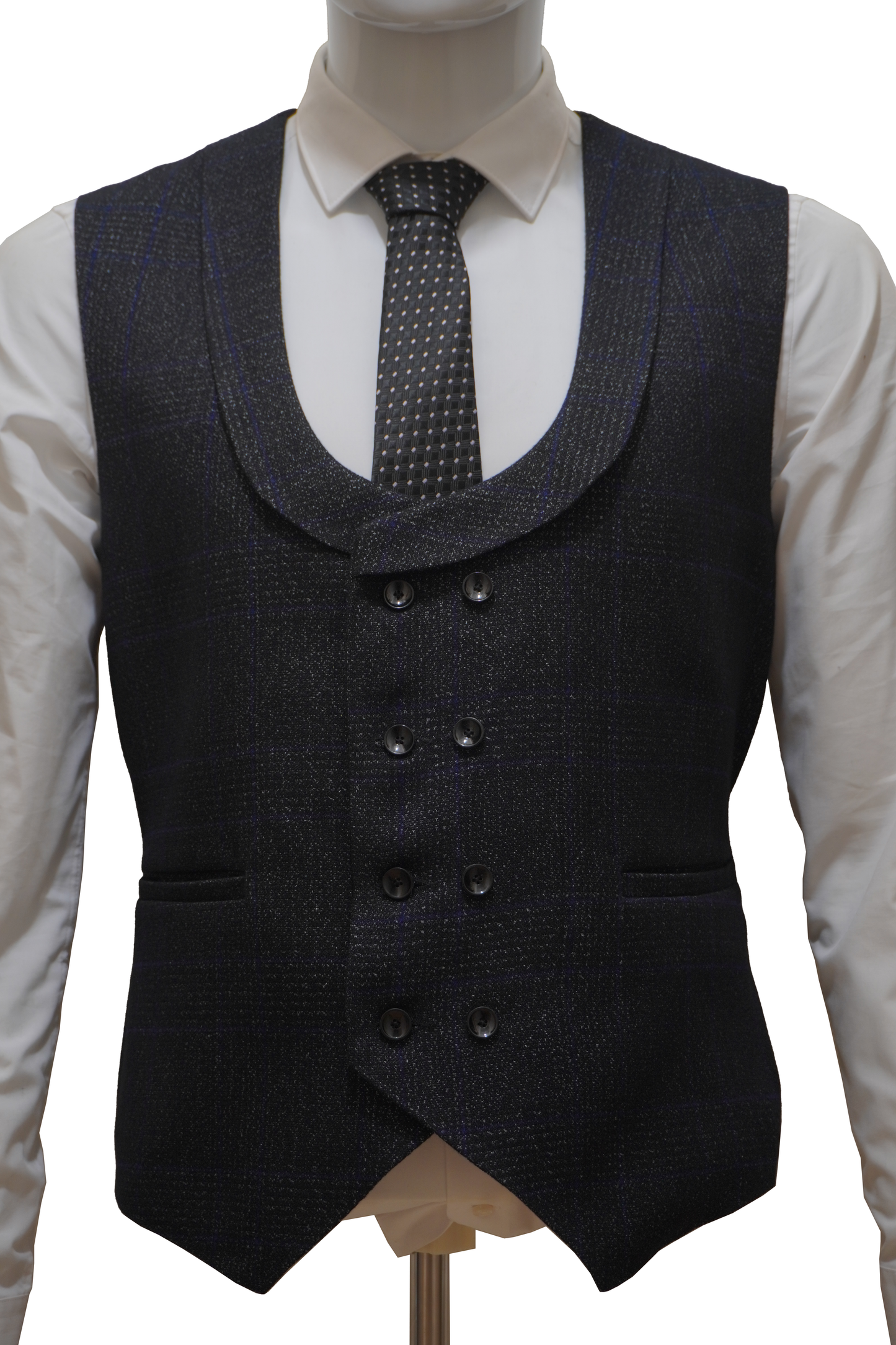 Mens 3 Piece Black Tweed Suit