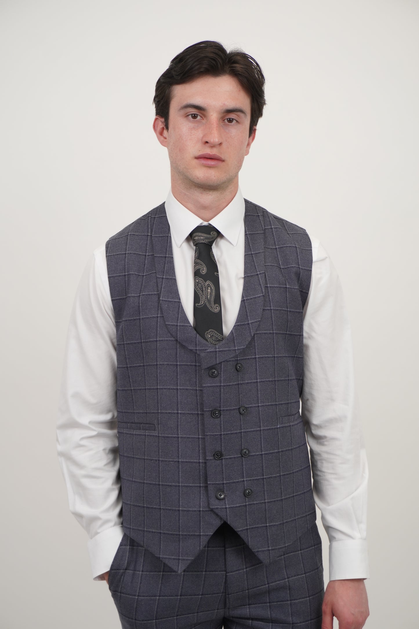 Preston Men's Grey 3 Piece Tweed Suit