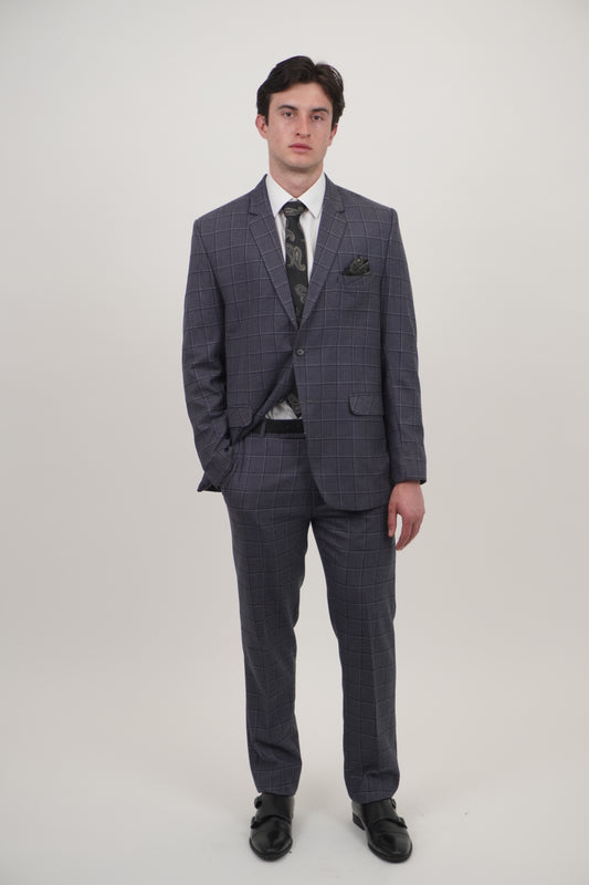 Preston Men's Grey 2 Piece Tweed Suit