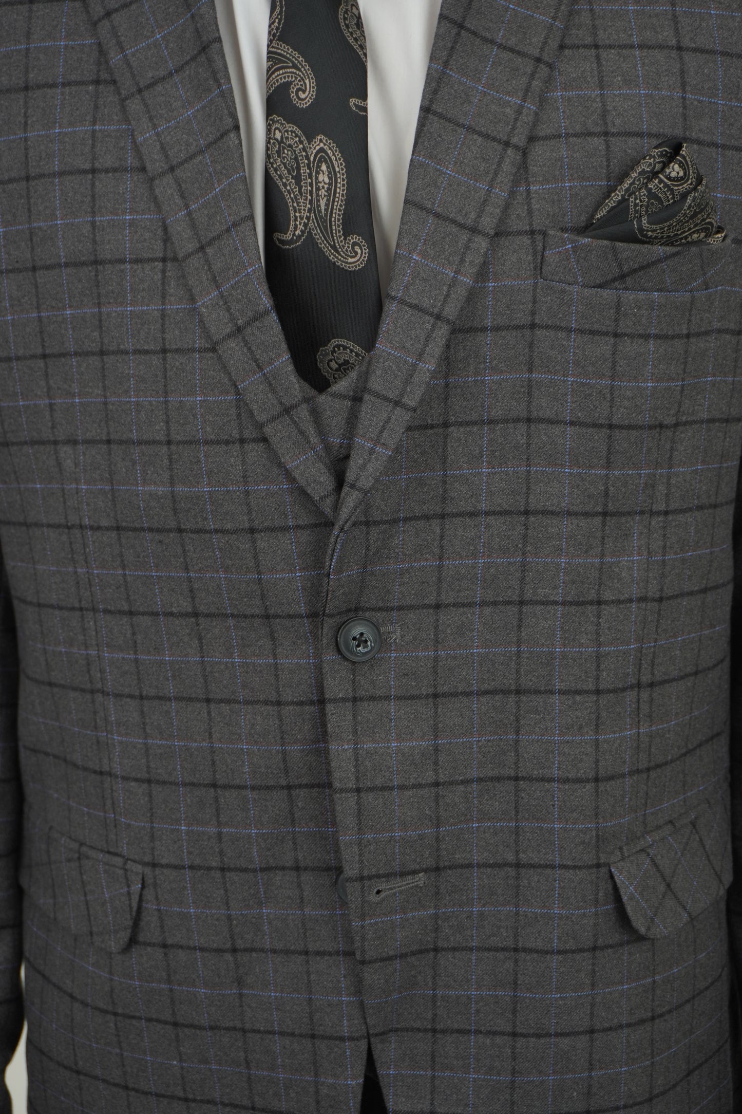 Preston Men's Grey 3 Piece Tweed Suit