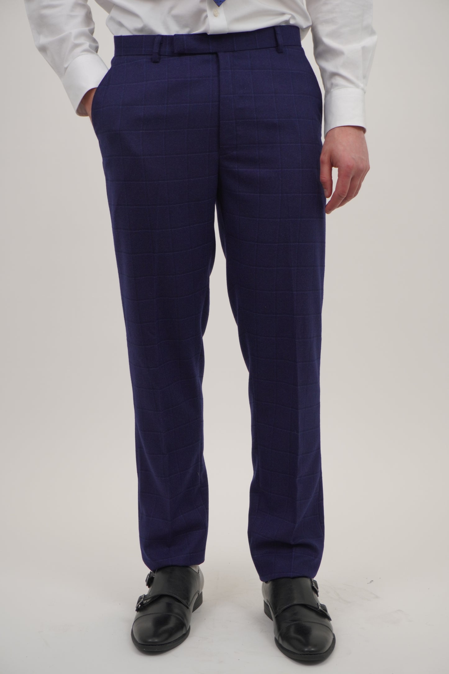 Preston Men's Blue 3 Piece Tweed Suit