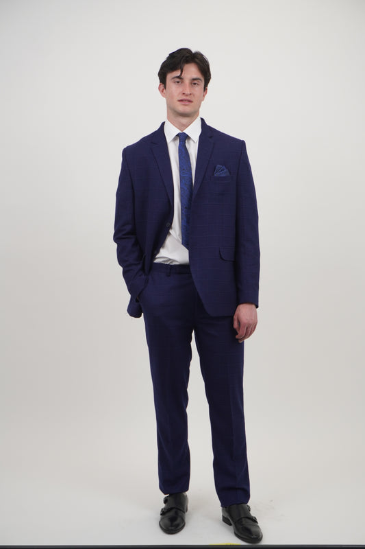 Preston Men's Blue 2 Piece Tweed Suit