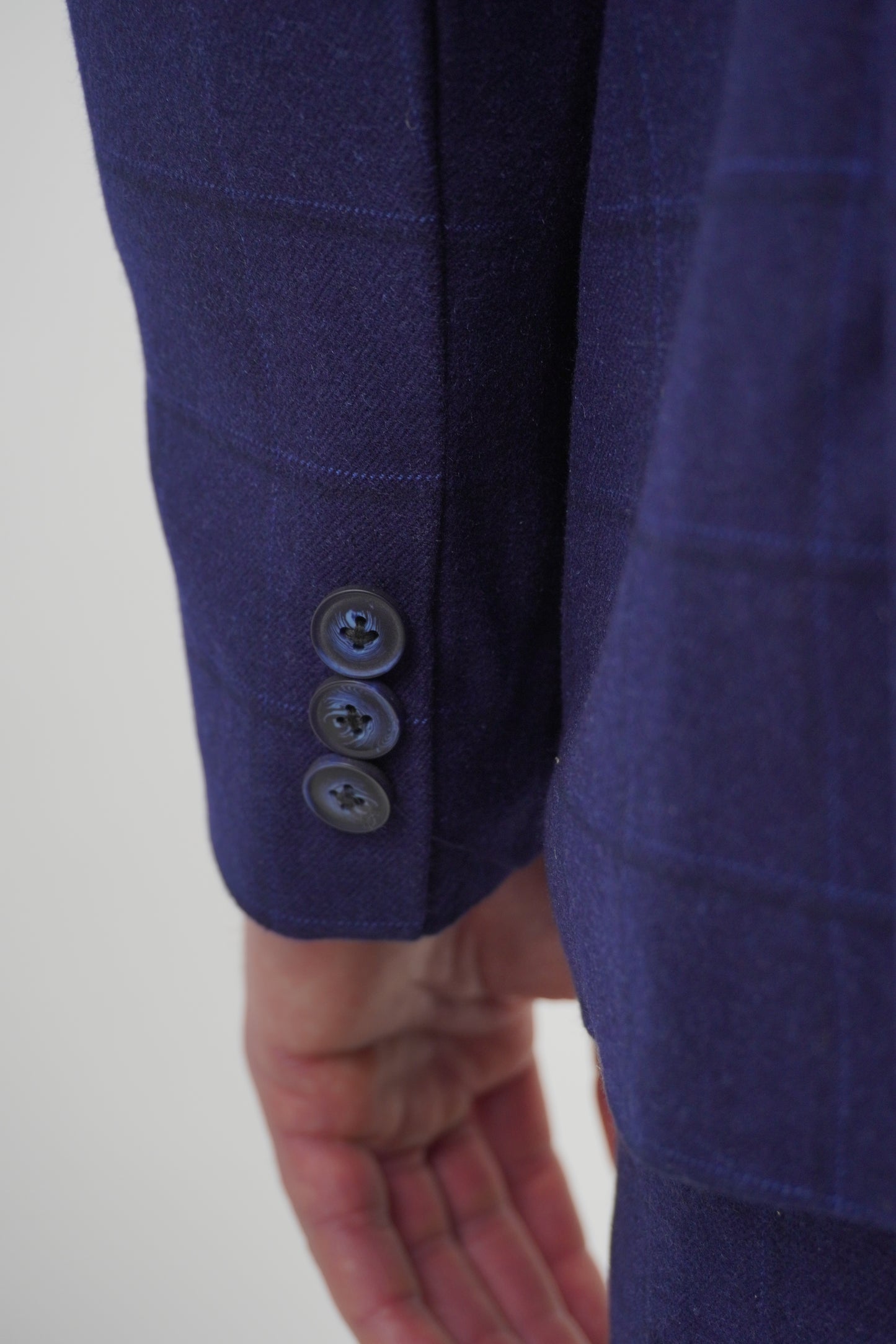 Preston Men's Blue 3 Piece Tweed Suit