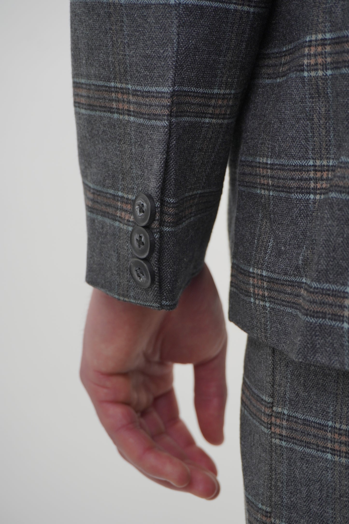Preston Men's Grey Orange 3 Piece Tweed Suit
