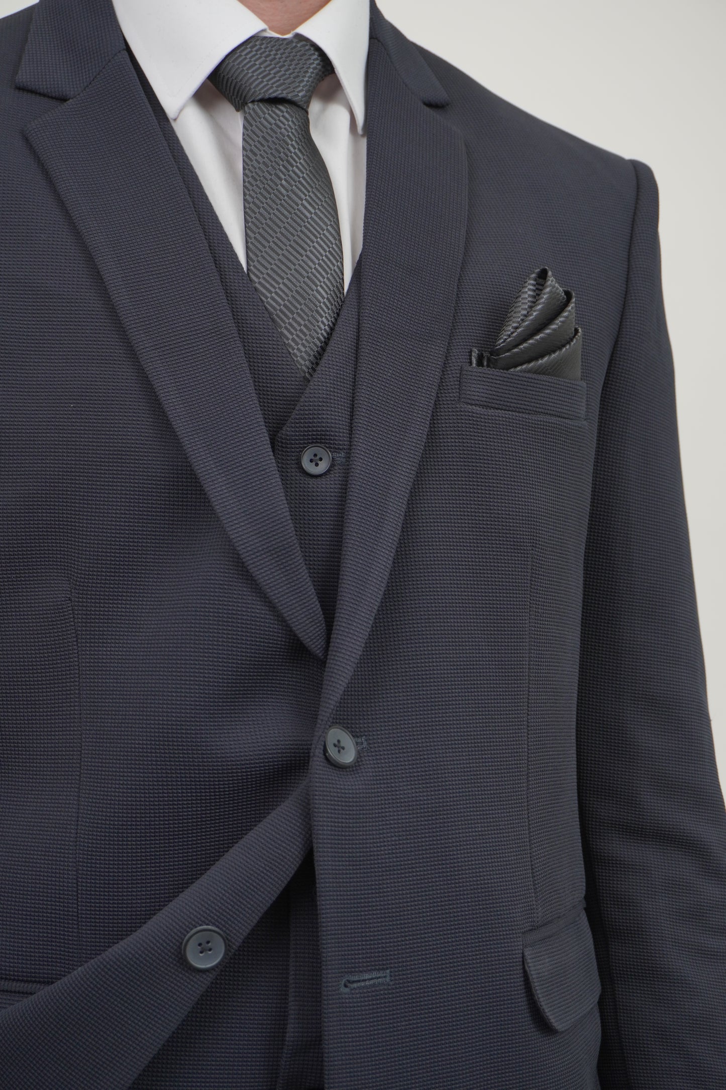 Ashton Men's 3 Piece Dark Grey Suit