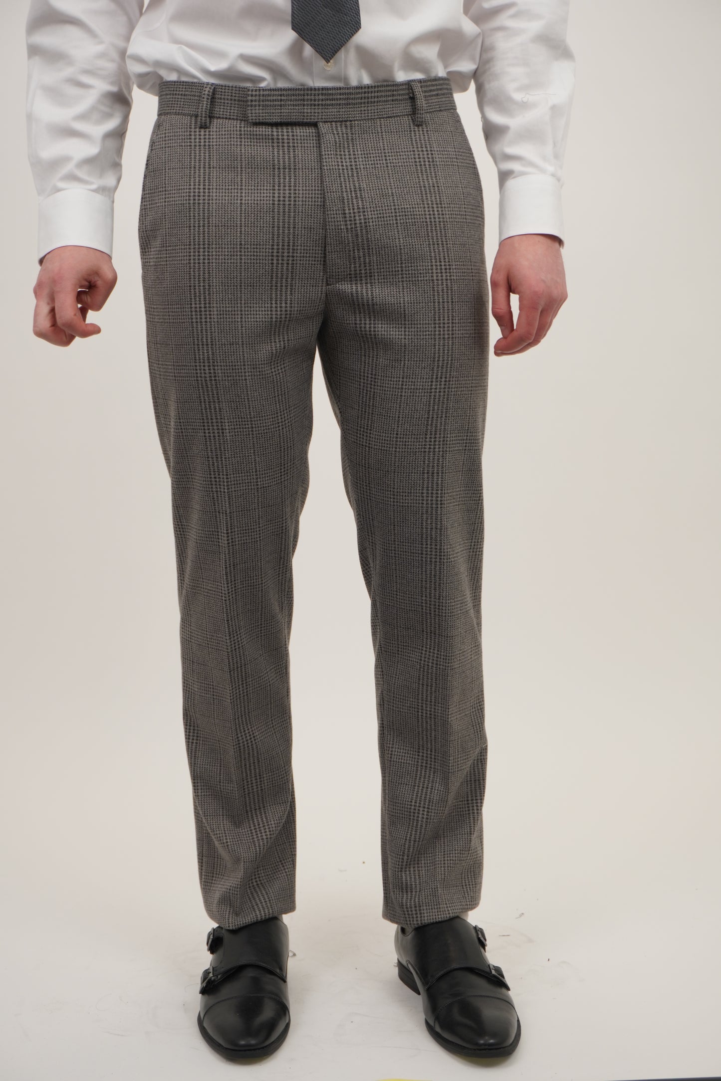 Men's Grey Black 3 Piece Tweed Suit