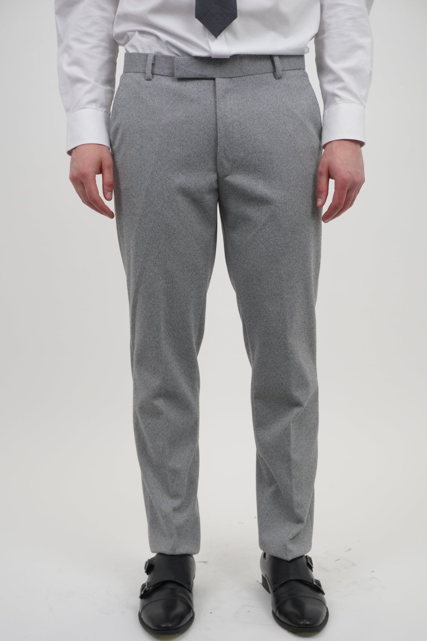 Men's Light Grey 3 Piece Tweed Suit
