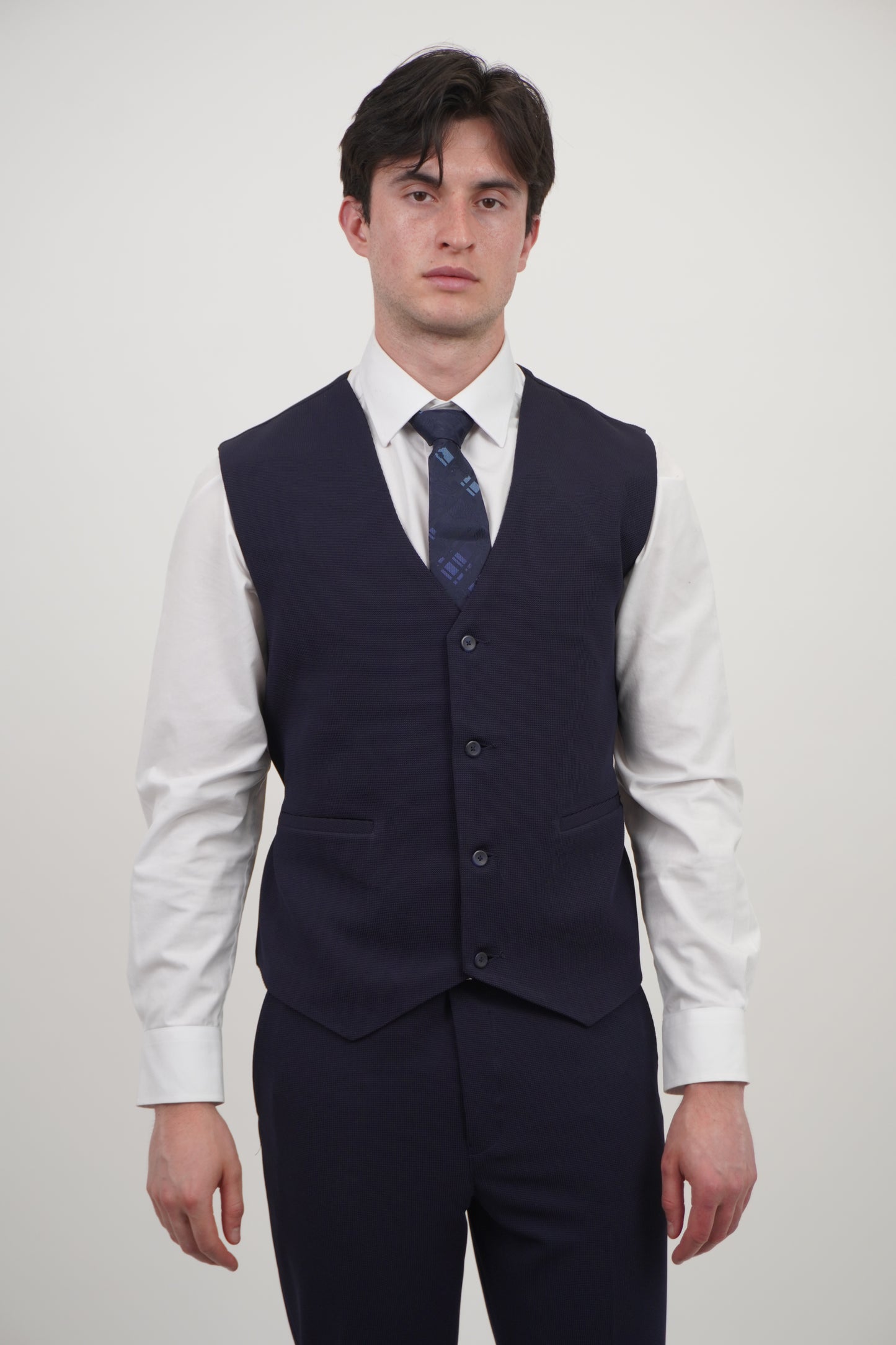 Ashton Mens 3 Piece Navy Blue Suit