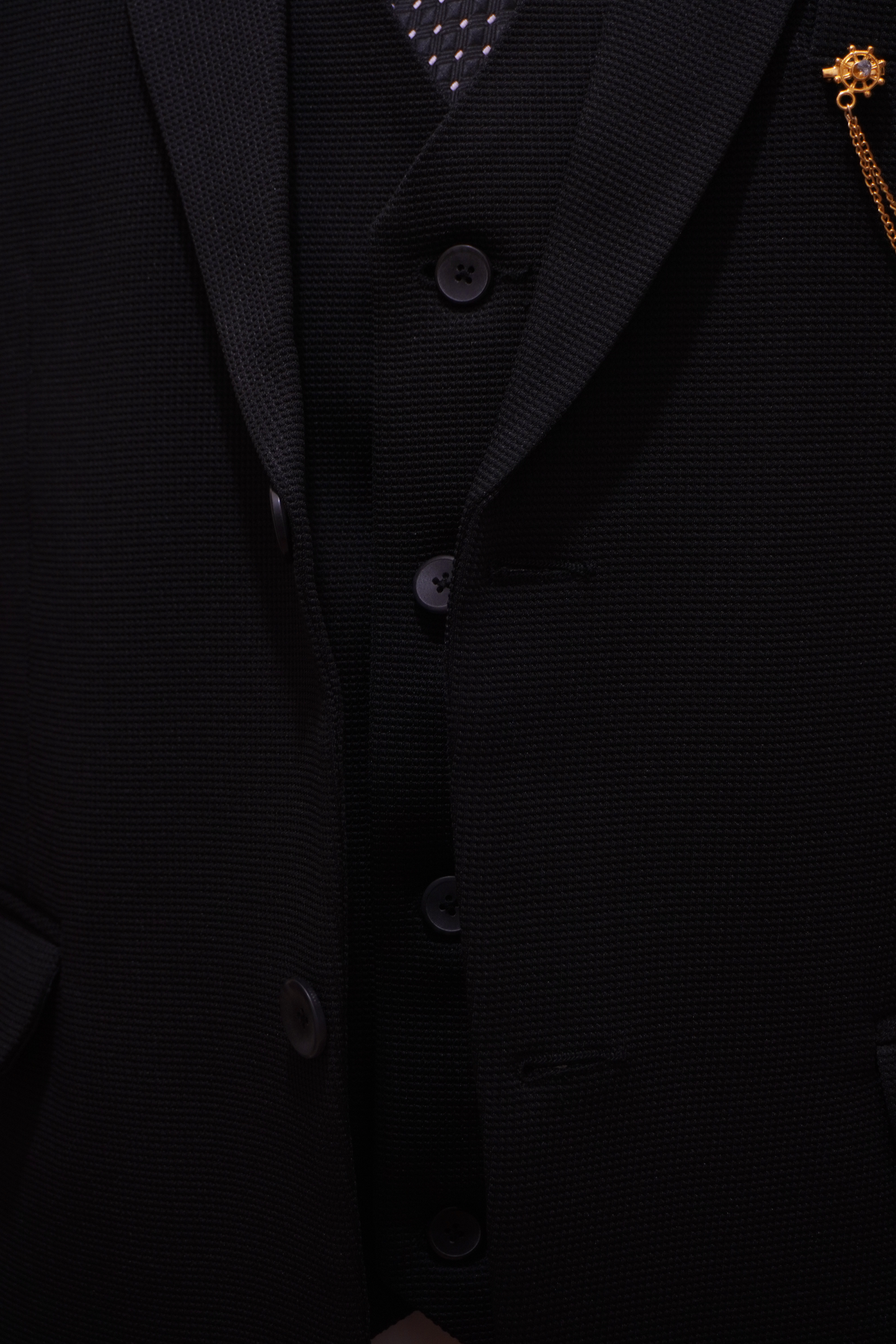 Mens 3 Piece Black Suit