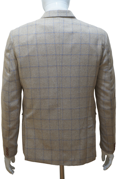 Mens 3 Piece Beige Tweed Suit