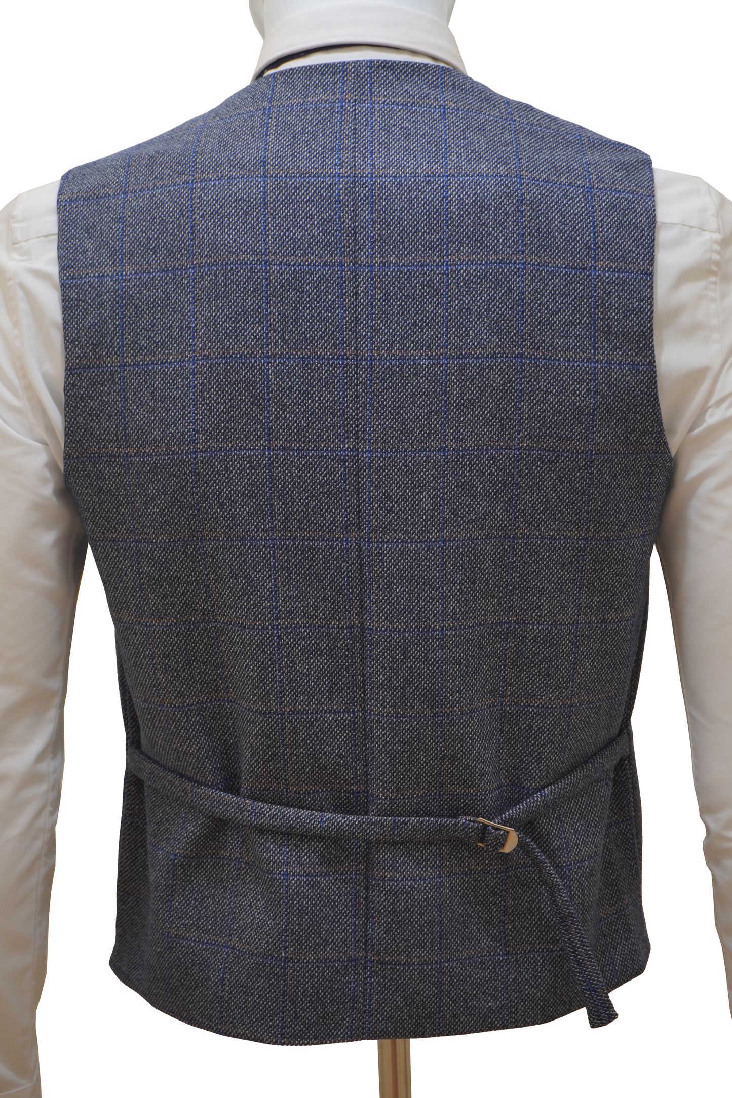 Mens 3 Piece Light Blue Tweed Suit