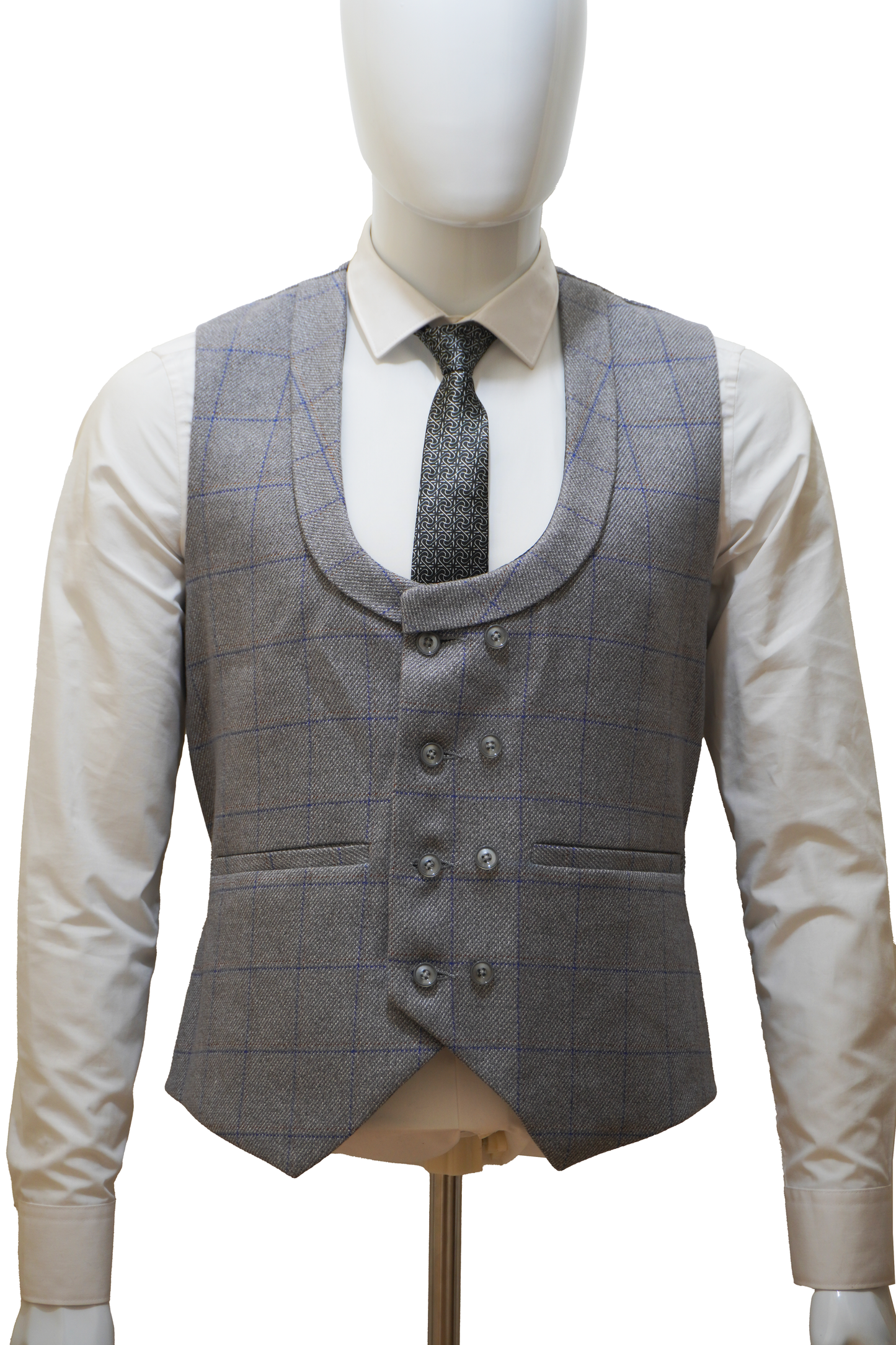 Mens 3 Piece Light Grey Tweed Suit