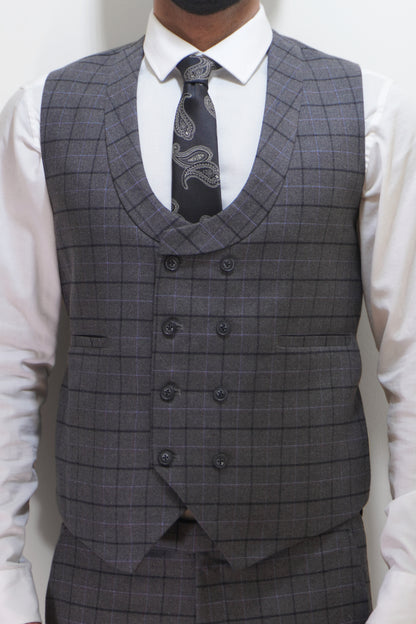 Preston Men's Grey 3 Piece Tweed Suit