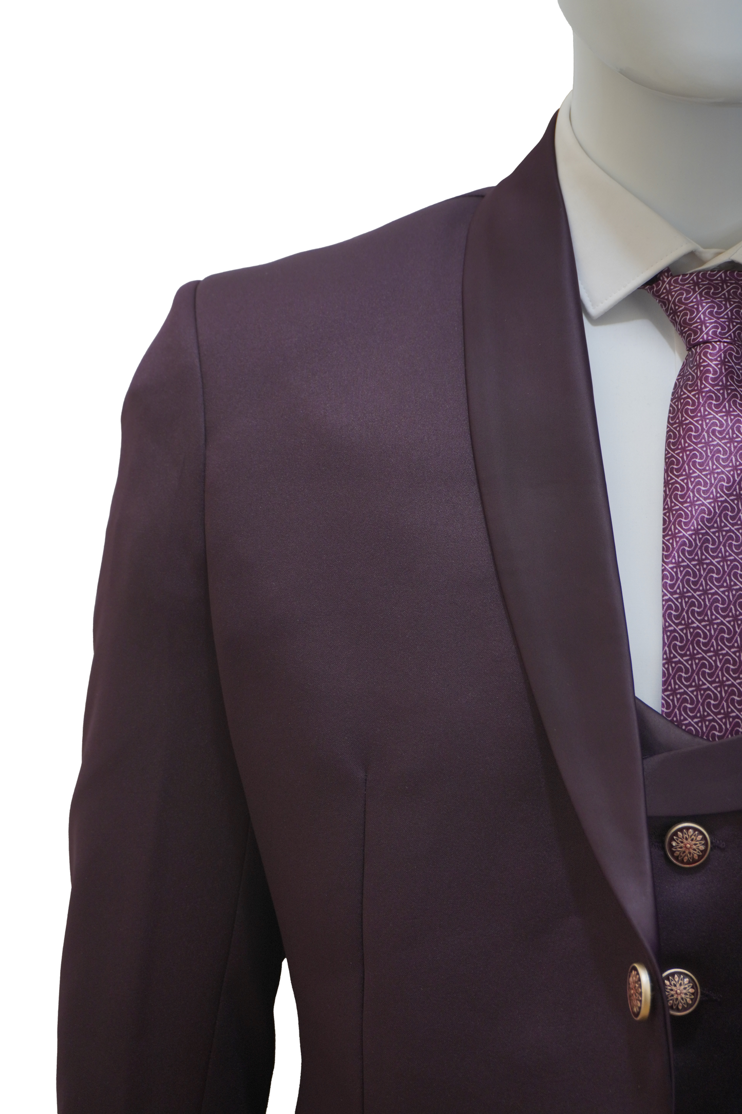 Mens 3 Piece Purple Tuxedo