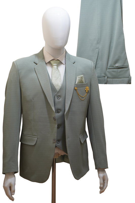 Mens 3 Piece Teal Suit