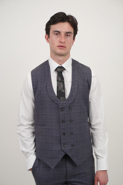Preston Men's Grey 3 Piece Tweed Suit