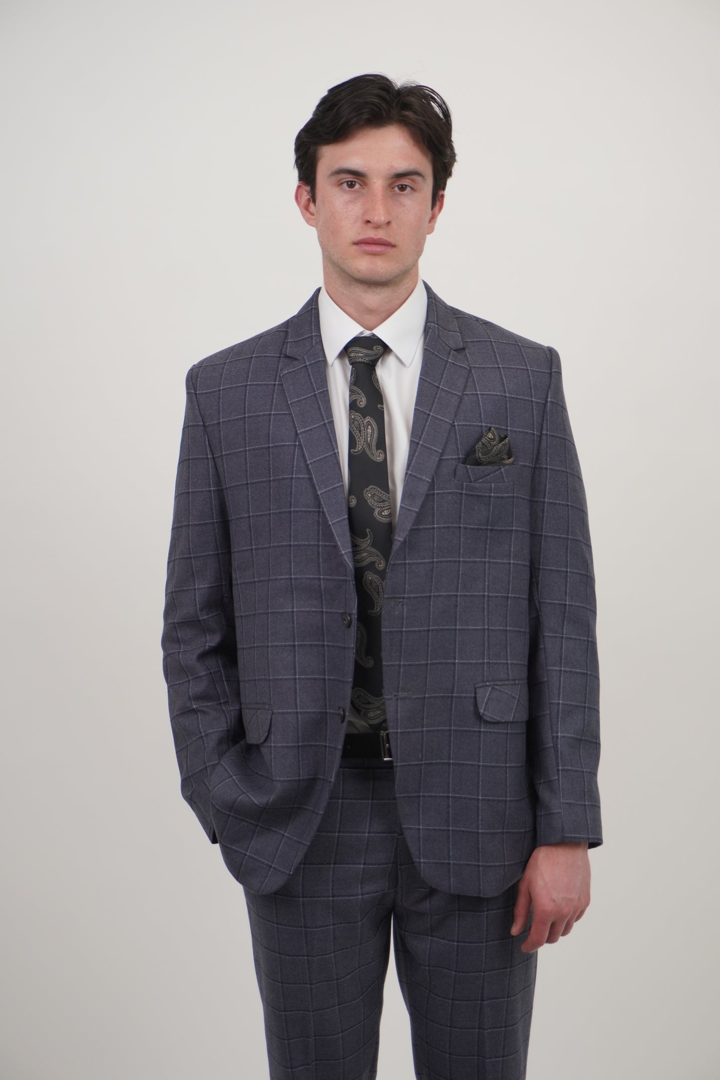 Preston Men's Grey 2 Piece Tweed Suit