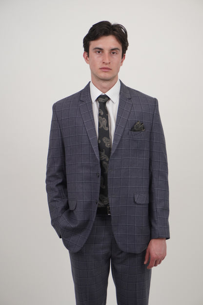 Preston Men's Grey 2 Piece Tweed Suit