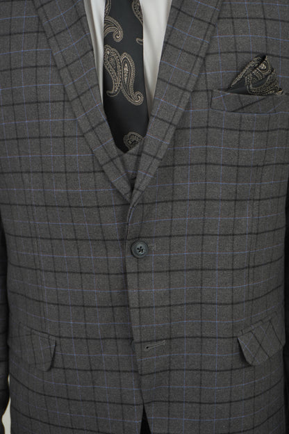 Preston Men's Grey 3 Piece Tweed Suit