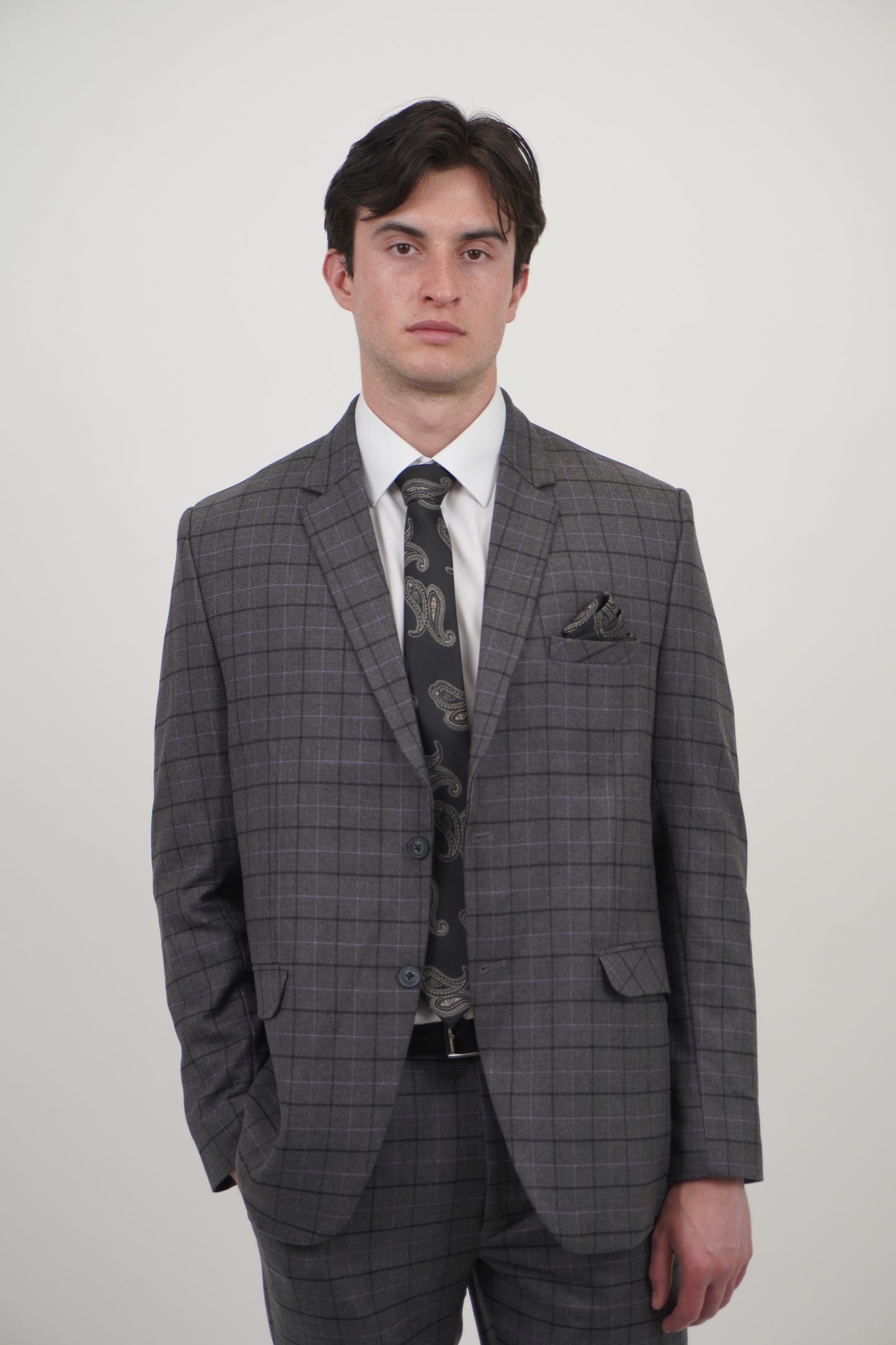Preston Men's Grey 2 Piece Tweed Suit
