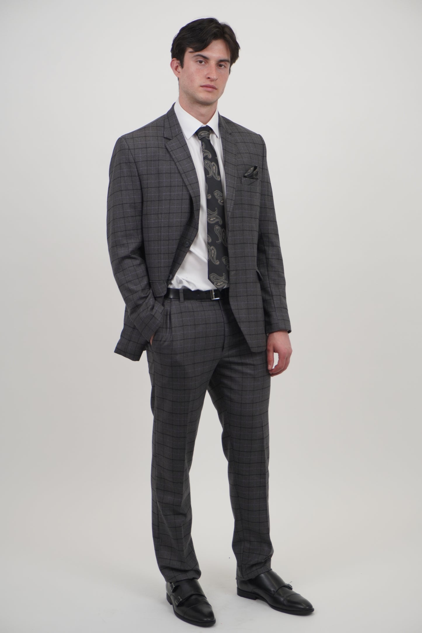 Preston Men's Grey 2 Piece Tweed Suit