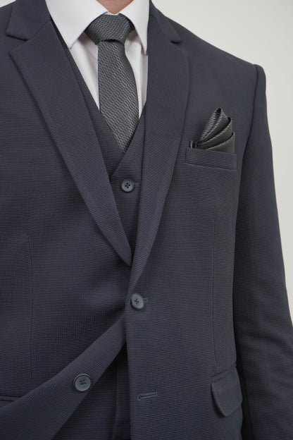 Ashton Men's 3 Piece Dark Grey Suit