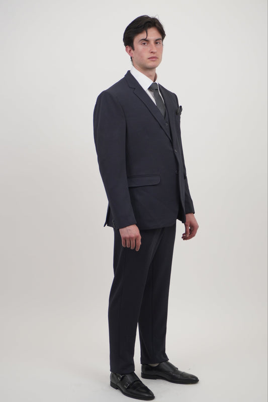 Ashton Men's 3 Piece Dark Grey Suit