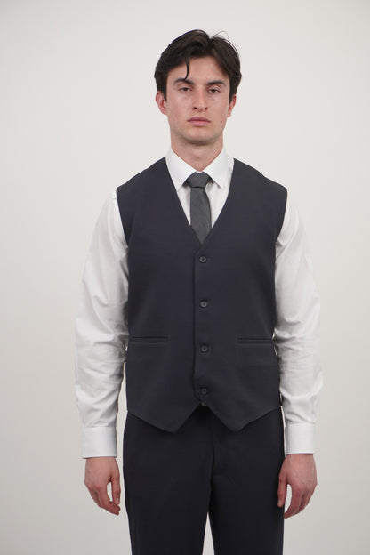 Ashton Men's 3 Piece Dark Grey Suit