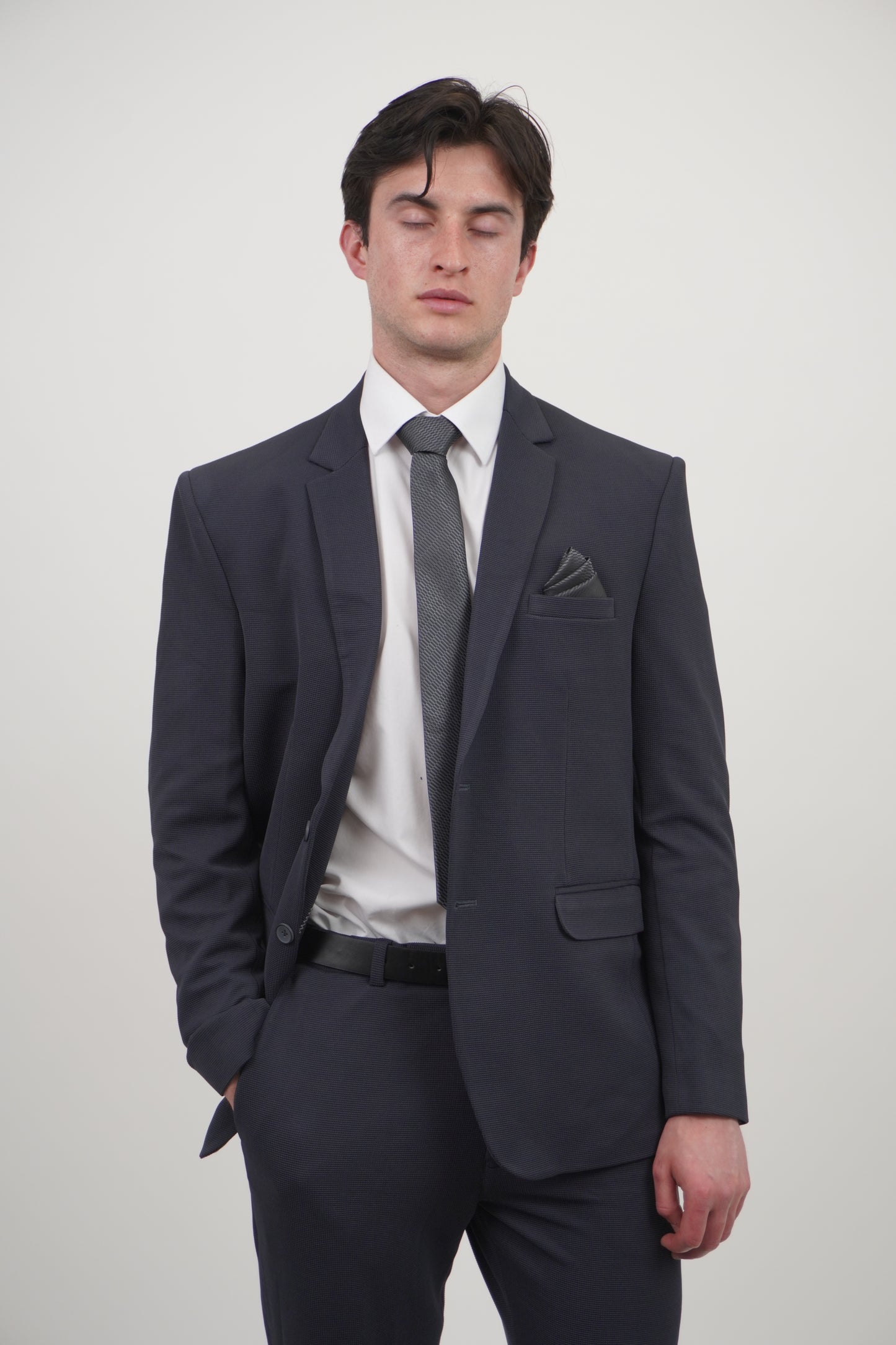 Ashton Men's 2 Piece Dark Grey Suit