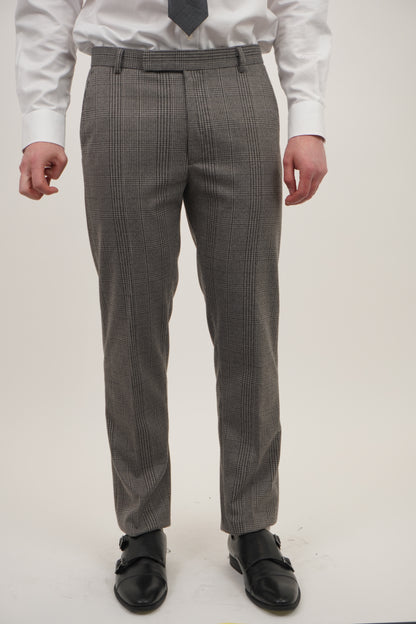 Men's Grey Black 3 Piece Tweed Suit