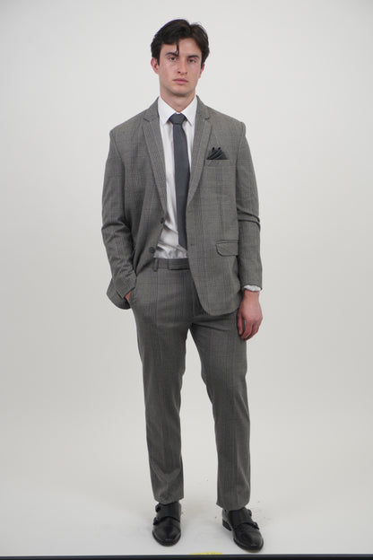 Men's Grey Black 2 Piece Tweed Suit