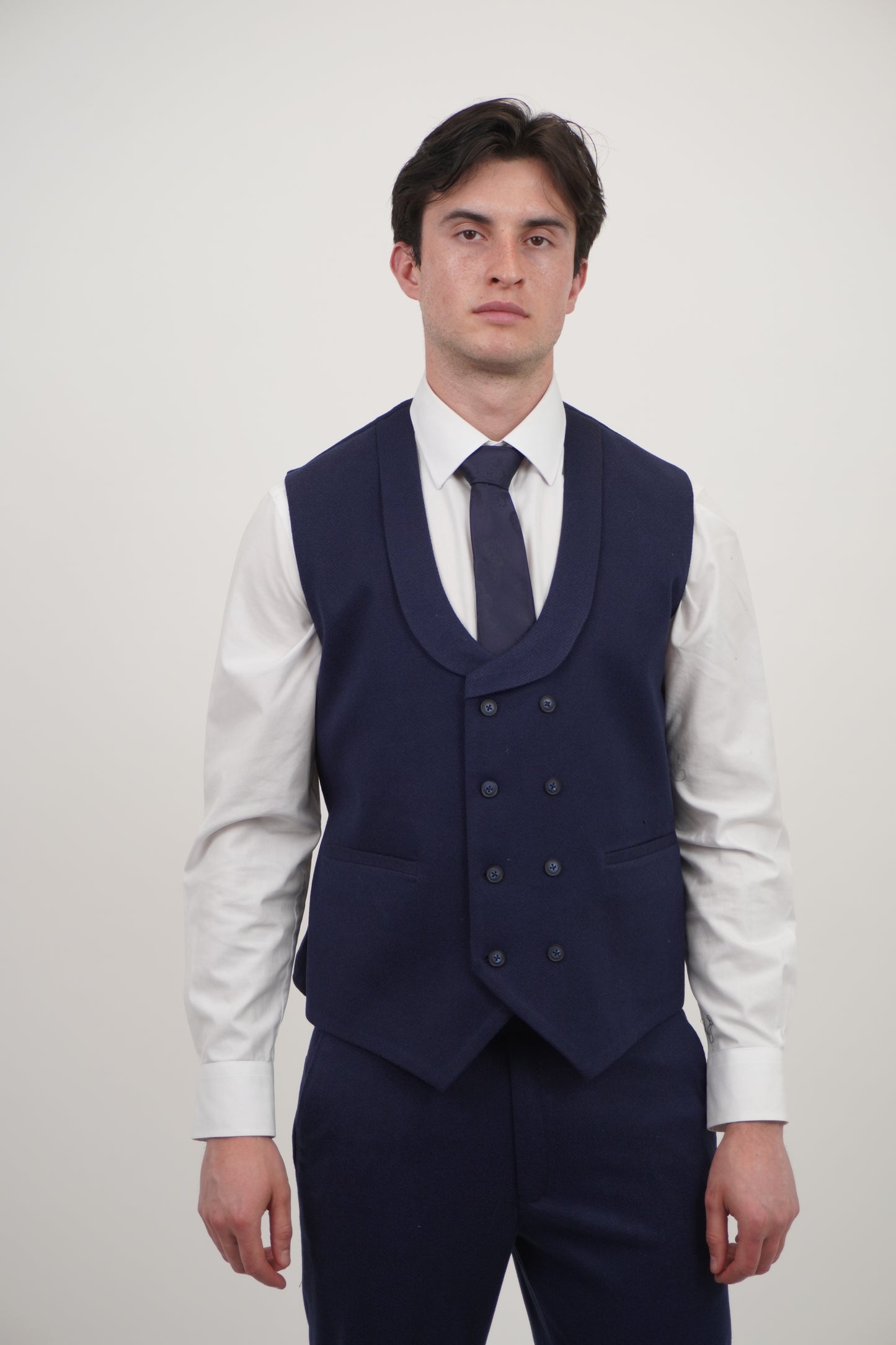 Men's Blue 3 Piece Tweed Suit