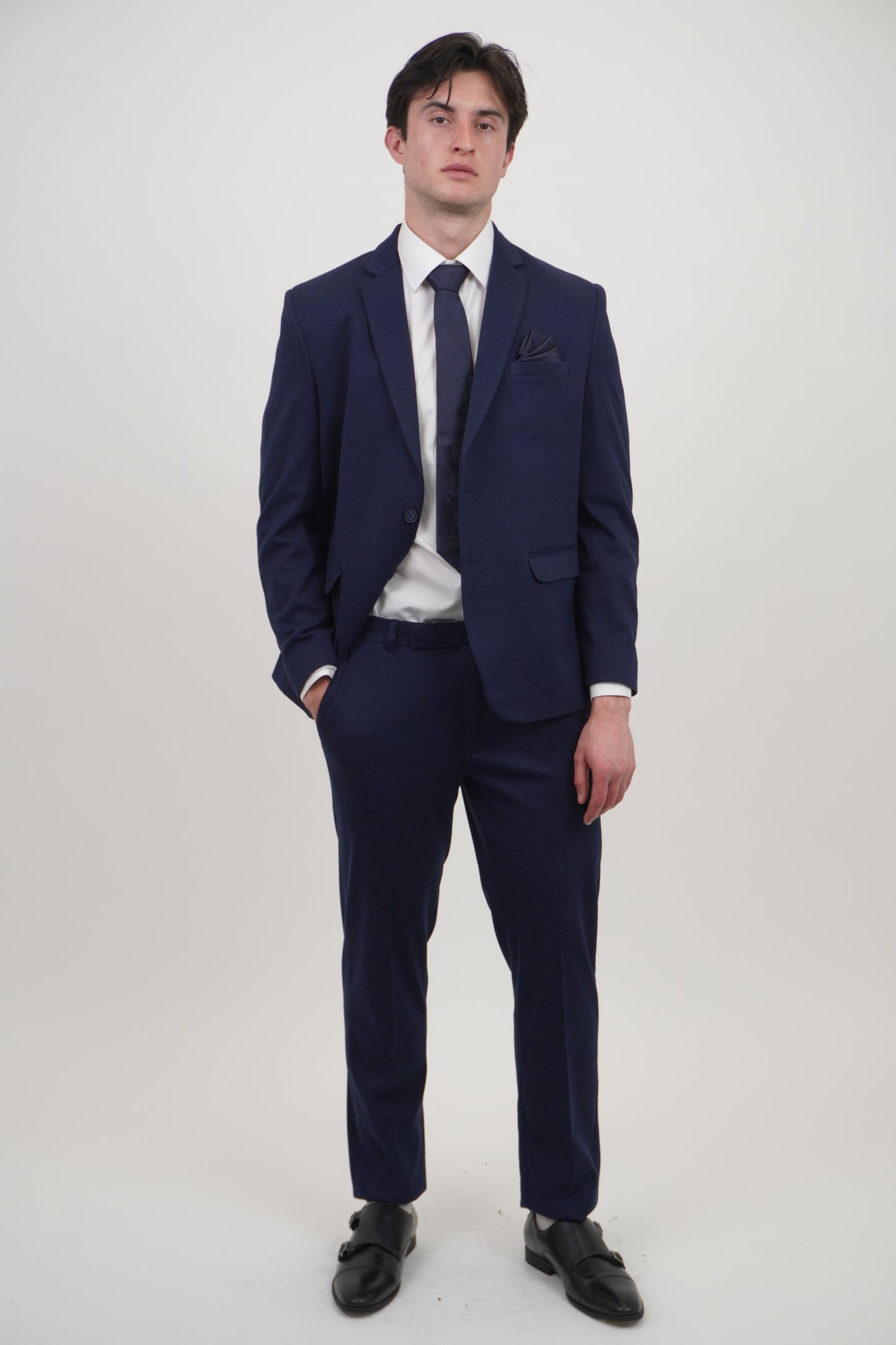 Men's Blue 2 Piece Tweed Suit