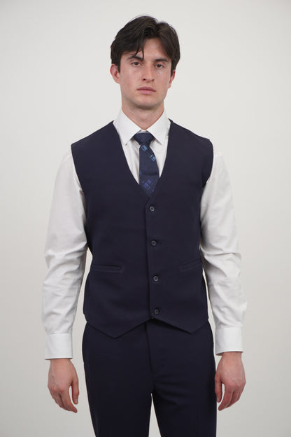 Ashton Mens 3 Piece Navy Blue Suit
