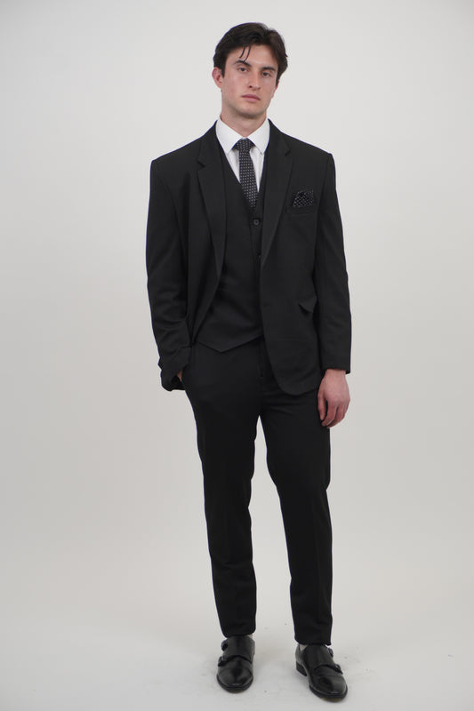 Ashton Men's 3 Piece Black Suit