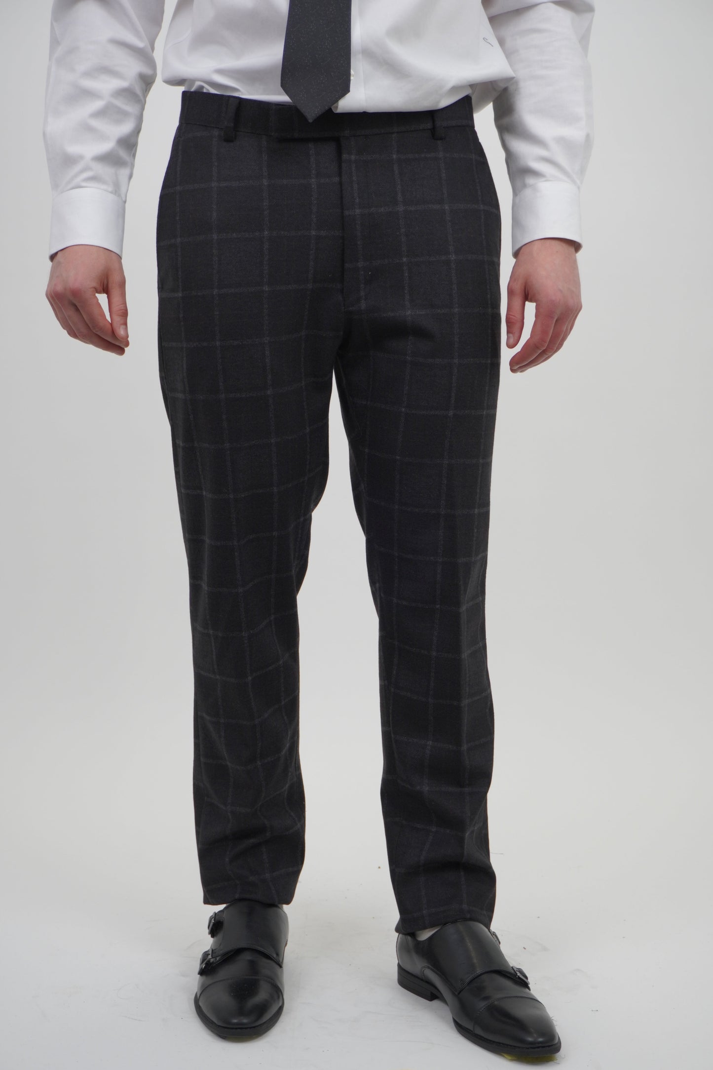Preston Men's Black 3 Piece Tweed Suit
