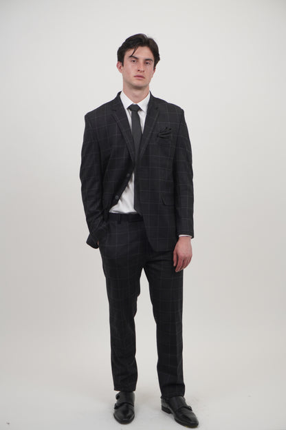 Preston Men's Black 2 Piece Tweed Suit